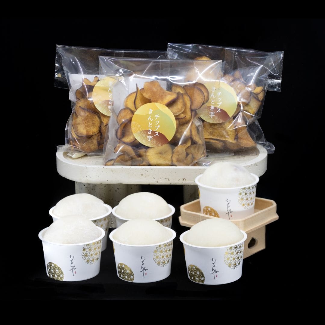 おうちジェラ餅とチップスのセット ジェラ餅ほし芋 (6個)とチップス
