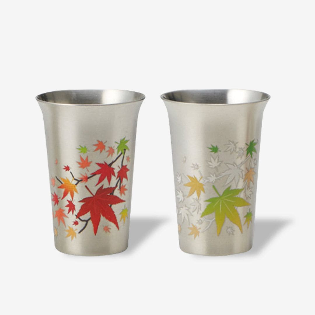 冷感純銅錫被 タンブラー 紅葉